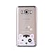 Galaxy J7 2016 Case Cover with Free Black Stylus Pen,Leeook Luxury Elegant Beautiful Cool Cute Cat Electroplate Plating Frame Crystal Soft Gel Silicone TPU Case Cover Bumper for Samsung Galaxy J7 2016