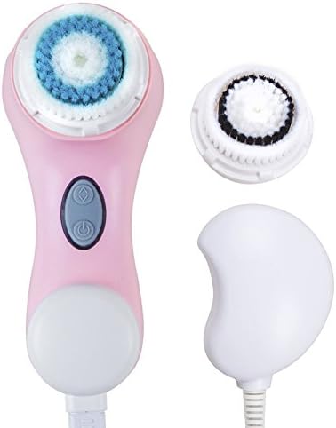 Electric Facial Brush Waterproof Sonic Cleansing System Portable Face Exfoliator Rechargeable Face Cleanser Massager Automatic Scrubber Machine(PINK)