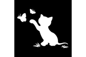 PORFEET Autocollant De Voiture, Drôle Chat Papillon Camion Voiture Autocollant Vinyle Autocollant Pare-Chocs Accessoires Décoratifs