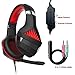 Price comparison product image TAOtTAO 3.5mm Gaming Game Headset Stereo Surround USB Mic LED Headphone for PC Laptop (Red)