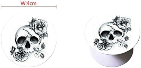 Extending Handle and Holder Base for Cell Phones &amp; Tablet PCs Mobile Phone Cable Organizer Rose Skull