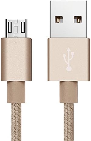 Samsung Micro USB Nylon Braided(1m 2m 3m )Long FAST Charging Cable for Samsung Galaxy S1 S2 S3 S4 S5 S6 S7 Edge J7 J5 A3 Samsung Note Note 2 Note 3 Note 4 Note 5 Samsung Neo, Galaxy Tab S2 S3 Kids S4 and Galaxy Tab A 3G, 4G, Wifi. (1Meter, Gold)