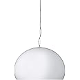 Kartell Big FL/Y Lampada a Sospensione 15 W, Bianco Lucido, Diametro 83cm