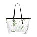 Produktbild Grüne Rosmarin Cartoon große Leder tragbare Top Griff Hand Totes Taschen kausalen Handtaschen Reißverschluss Schulter Einkaufstasche Geldbörse Organizer für Dame Girls Womens