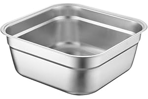 Amosfun Bacinella in Acciaio Inossidabile 24cm Per Lavaggio Verdure E Alimenti, Ciotola Multiuso Per Cucina, Vassoio Buffet in Metallo