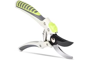 HOMEBAY Shark-Tuff® Heavy Duty Secateurs & Pruning Scissors Pruning Shears for Gardening | High Carbon Steel SK5 Blade Garden Scissors | Bypass Hand Pruners with Long Handles