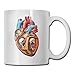 Produktbild Daawqee Becher Coffee Mug Human Anatomy Heart Chart Mug Funny Ceramic Cup for Coffee and Tea with Handle, White
