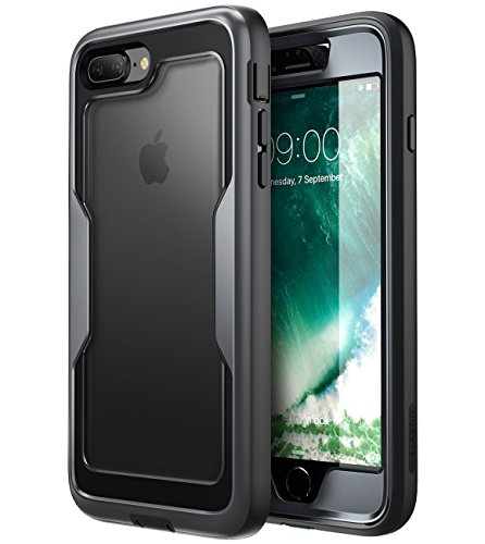 i-Blason IPH8P-MAGMA-BK - Carcasa para iPhone 8 Plus  i-Blason  Protecci  n para trabajo pesado   Transparente Atr  s   Magma Series  Reducci  n de cortos electrico   Protection de cuerpo completo con protector de pantalla incorporado para Apple iPhone 8 Plus 2017    Negro   