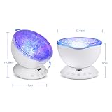 YISSVIC LED Ozean Projektor Lampe Schlaf Nachtlicht Lichtwecker mit Musik Fernbedienung Romantische Dekoration für Baby Kinder Schlafzimmer Wohnzimmer Party Kindergeburtstag Geschenk - 8