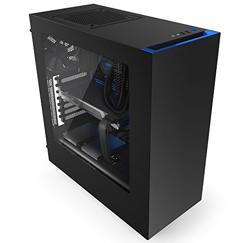 NZXT - Caja de Ordenador S340 Formato ATX con Ventana (CA-S340MB-GB), Color Negro/Azul