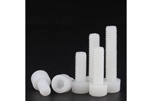 CONPHERON Tornillos de Hexágono Interior de Nailon, Tornillos de Plástico, M5*12 mm,40 pcs