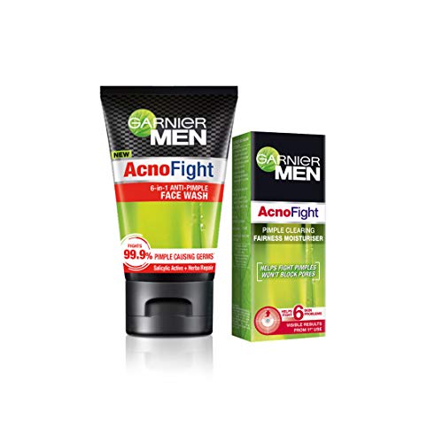 Garnier Anti Pimple Facewash & Pimple Clearing Whitening Day Cream, 145 ml (Pack of 2)