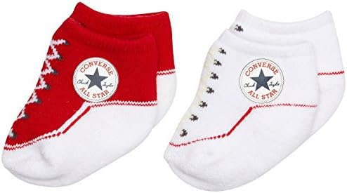 CONVERSE Baby Sock Booties (2 Pack) - 0-6 Months, Red