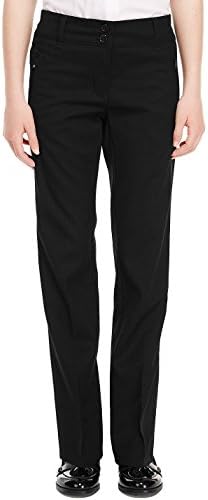 Ex Dunnes Stores Girls Slim Leg School Trouser Ages 3-16 Black Grey Navy + Adujstable Waist - Narrow Leg