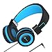 Price comparison product image Kids Headphones - Iclever Wired Headphones for Kids, Adjustable Headband, Stereo Sound, Foldable, Untangled wires, 3.5mm Aux Jack, Volume Limited - Childrens Headphones on Ear, Blue