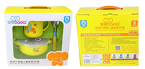 3-Piece Lovely Sheep Unbreak & Heat Insulation Baby Dinnerware Sets