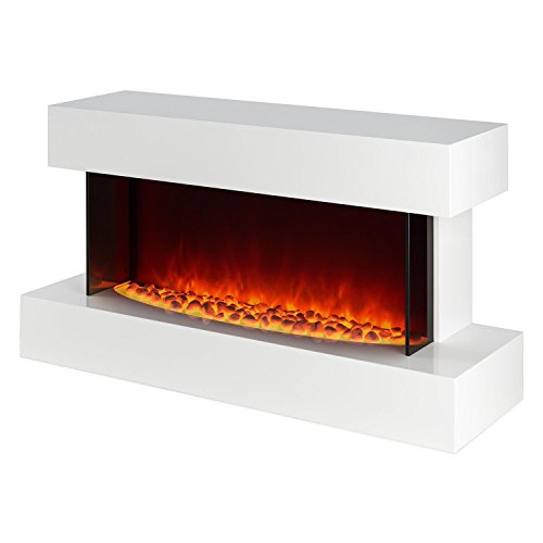Klarstein Studio-2 Elektrokamin Kaminofen (2000 Watt Heizlüfter, Flammensimulation, große Front, LED-Beleuchtung, Fernbedienung) weiß - 6