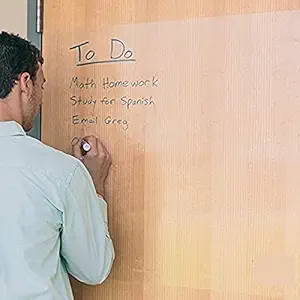 Whiteboard Wall Sticker ? Self-Adhesive Clear Medium Peel & Stick Decal size A4 ? Dry Erase Removable Message Board for Home, Office ,All Purpose,Children Play, Fun ? Great for Organizing & Brainstorming ( Pack of 4 )