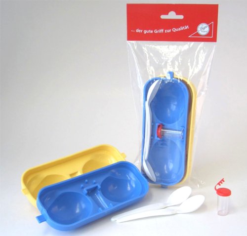 Eierbehälter 2-fach mit Salzstreuer + 2 Löffel - 2