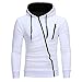 Produktbild FORH Herren Kapuzenpullover Hoodie Mantel oversize Lange Ärmel Hoodies Hoody Sweatshirt Classic Reißverschluss Collegejacke übergangsjacke Hoodie Kapuzenjacke Coat (XL, Weiß)