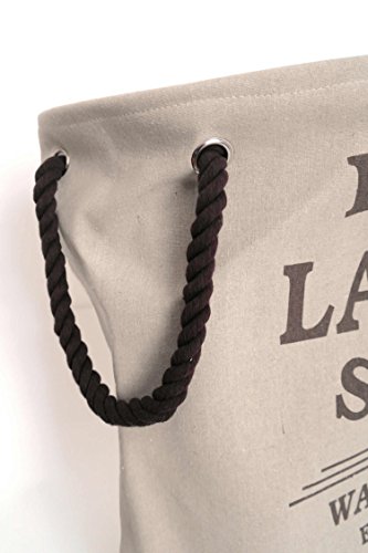 LS Design Wäschesammler Wäschetruhe Wäschesack Wäschekorb Canvas Creme - 4