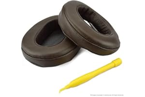 Geekria QuickFit zapasowe nauszniki ze skóry proteinowej do słuchawek SONY MDR-1A, MDR-1ADAC, zestaw słuchawkowy, akcesoria naprawcze do uszu (brązowe)
