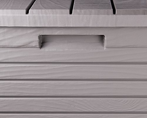 Kissenbox Florida Holz Optik Sitztruhe Auflagenbox grau 550 Liter XXL mit Gasdruckfedern - 6