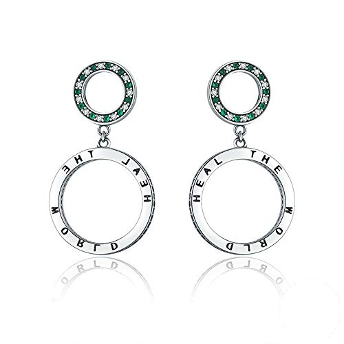 Preisvergleich Produktbild LVYE1 925 Sterling Silber Ohrringe Hypoallergen Doppelbandohr Einfach Und Stilvoll Eingelegter Zirkon Weiblicher Schmuck Zum Geschenk des Mädchens / Der Frau
