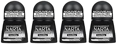 Narta - Déodorant Homme Bille Invisimax Efficacité 24h - 200 ml - Lot de 4