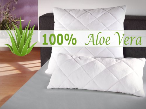 klassisches Kopfkissen - Aloe Vera - für erholsamen Schlaf - geprüft nach Öko-Tex Standard 100 - in 2 verschiedenen Größen, 40 cm x 80 cm