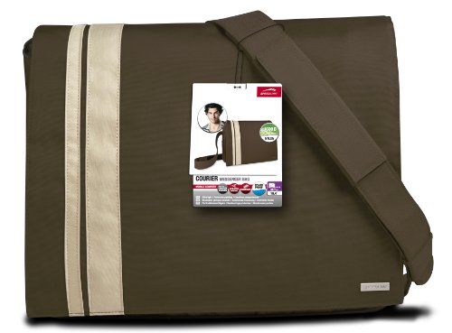 Speedlink Courier Umhängetasche für Laptop 46,7 cm (18,4 Zoll) (verstellbarer Schultergurt, Klettverschluss, extra großes Notebookfach) braun - 4