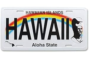Inga Placa de matrícula 6 x 12 Pulgadas Hawaii Souvenir Placa de matrícula del Rey Kamehameha Hawaii