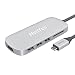 Produktbild HooToo USB C Hub Type C Hub mit 3 x USB 3.0 Anschlüssen, 4K HDMI, SD-Kartenleser, USB C Ladeanschluss, für 2016/2017 MacBook, MacBook Pro, Chromebook Pixel usw, Silber