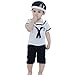 Baby Boy Sailor Romper Wedding Christening Party Outfit Suit Soft Jumpsuit Tuxedo Birthday Gift(3-6 Months)