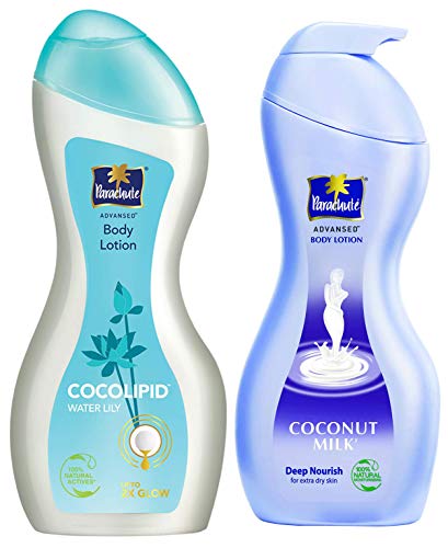 Parachute Advansed Body Lotion, Cocolipid & Water Lily, 250 ml and Parachute Advansed Body Lotion Deep Nourish, 400 ml