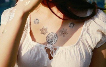 10 Sheets Metallic Tattoo Flash Tattoo – 10 verschiedene Bögen viele Motive Set 2 - 3