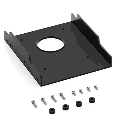 Einbaurahmen für 2,5″ Festplatten / SSD’s auf 3,5″ Adapter Wechselrahmen Mounting Frame – Hartplastik – Halterung Schienen inkl. Schrauben SATA Kabel und Stromadapter - 2