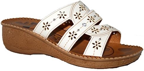 LADIES GEZER , SLIP ON PEEP TOE MULE LIGHTWEIGHT SOFT COMFY MULE SANDALS