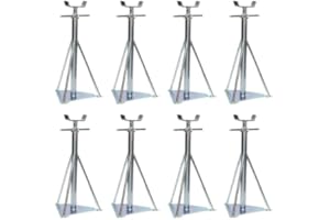 Mystatic Large Axle Stand for Static Caravan & Mobile Home - Adjustable Height Support Stands for Siting Chassis - High-Strength Steel Material Axle Stand - Number of 8 Stands - Size 14.5" - 18.5"