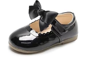 PEARLEAF Kids Girls Ribbon Bow Spanish Wedding Party Girls Mary Jane White Infants Toddler Shoes Size