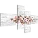 Produktbild Bilder Blumen Rosen Wandbild 160 x 80 cm Vlies - Leinwand Bild XXL Format Wandbilder Wohnzimmer Wohnung Deko Kunstdrucke Rosa 4 Teilig - MADE IN GERMANY - Fertig zum Aufhängen 022345b