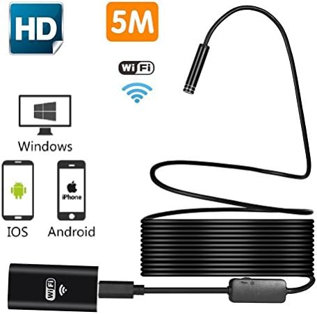 WiFi Endoscope Inspection Camera 2.0 Megapixel 720P HD IP67 Waterproof Inspect Camera Rigid Wire For iPhone Samsung Laptop Android IOS Windows 16.4FT 5M Length