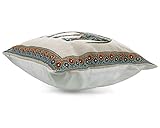 Luxbon 4er Set Jacquard indischer Elefant Baumwolle Leinen Kissenbezug Wurfkissenbezug Platz Akzente Setzen Pillowcase Cafe Haus Auto Deko 18 x 18 “ - 3