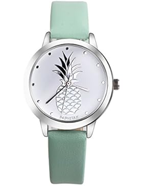 GWELL Damen Mädchen Armbanduhr Fashion Anana Pineapple Kinder Uhren Paaruhren Analog Quarz Wasserdicht Lässig...