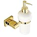 Produktbild Weare Home Deko Design Luxus Modern Poliert Gold Finished Messing Seifenspender mit Halter Wandmontag Befestigung Wandhalterung Bohren für Badezimmer Dusche Küche