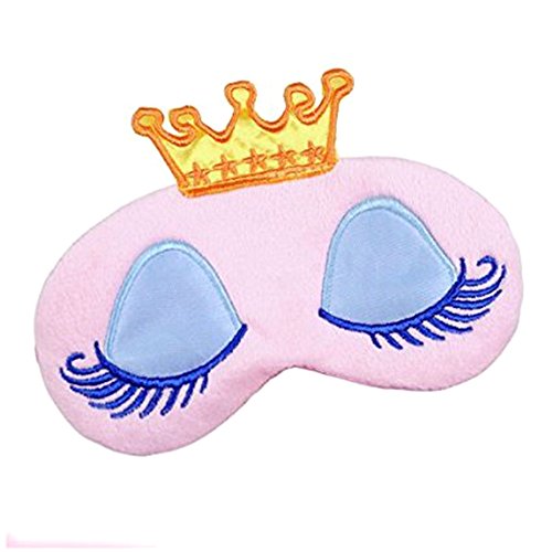 Teenxful Crown Eye Sleep Mask Shade Cover Rest Eye Patch Blindfold Shield Travel Sleeping Aid Pink