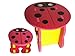 Childrens Table and Chair, Stool Set Ladybird design - Kids Table and chair