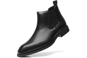 SANNAX Men Chelsea Boot Formal Business Uniform Dress Shoes Fashion Ankle Boots Slip on for Gentleman