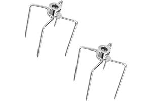 EBKCQ Fleischklammer für Drehspieß, 2 Stück Fleischnadeln Grillspieße, Edelstahl Hähnchengrill Grillgabel, Charcoal Chicken Grill Grillzubehör, Multifunktionale Klammern für Grillspieß