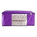 Produktbild unimango Jumbo durchsichtselement Oxford Quilt Bag Wasserdichte faltbare Kleiderschrank Organizer Kleidung Spielzeug Laundry Storage Wäschekorb Staubbeutel platzsparend Boxen, Oxford, violett, M: 50x30x20CM